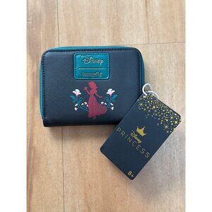 Disney Loungefly Princess Snow White Wallet Black Teal Zipper Closure Card Slots